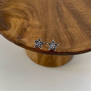 4/$15 Vintage Retro Burnished Silver Star Earrings Studs